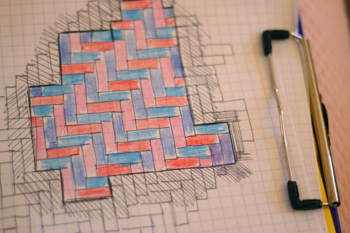 I used to graph paper to make my design. 