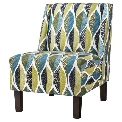 Hayden Armless Slipper Chair - Leaf pattern