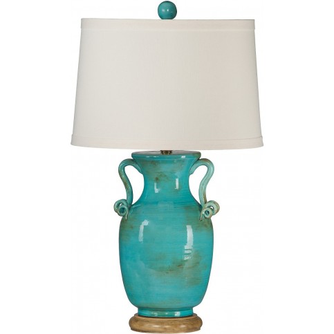Blue Kipps Bay Ceramic Lamp with Shade