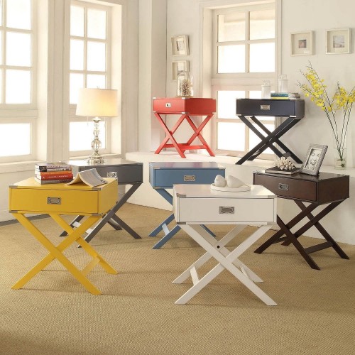 OVERSTOCK.COM INSPIRE Q KENTON WOODEN CAMPAIGN SIDE TABLE
