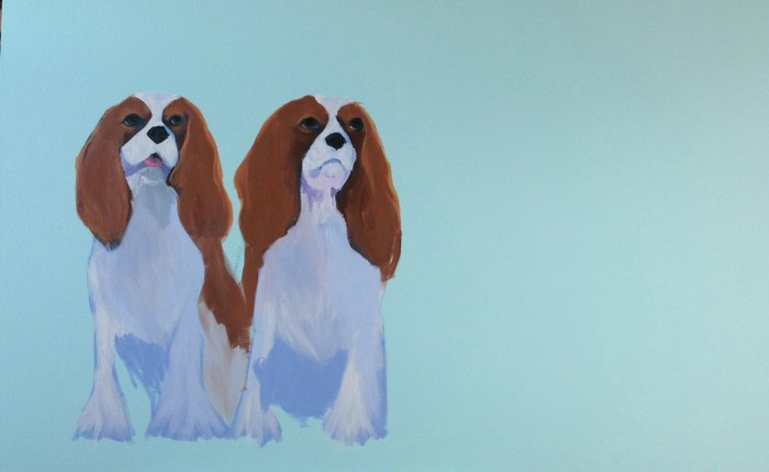 I THINK MY PAINTING OF TWO BEAUTIFUL KING CHARLES SPANIELS WOULD LOOK GOOD IN THIS ROOM!!!