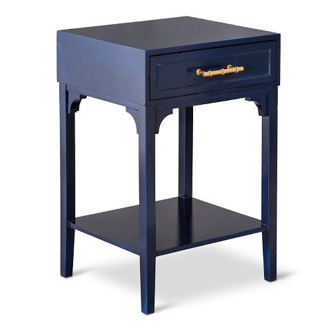THRESHOLD ACCENT TABLE WITH BLUE MOTIF HANDLE - $69!!! AND TAKE AN ADDITIONAL 15% OFF WITH THE PROMO CODE "MADNESS"!!!