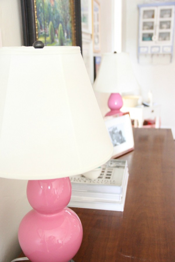 ROBERT ABBEY DOUBLE GOURD LAMPS IN PINK 