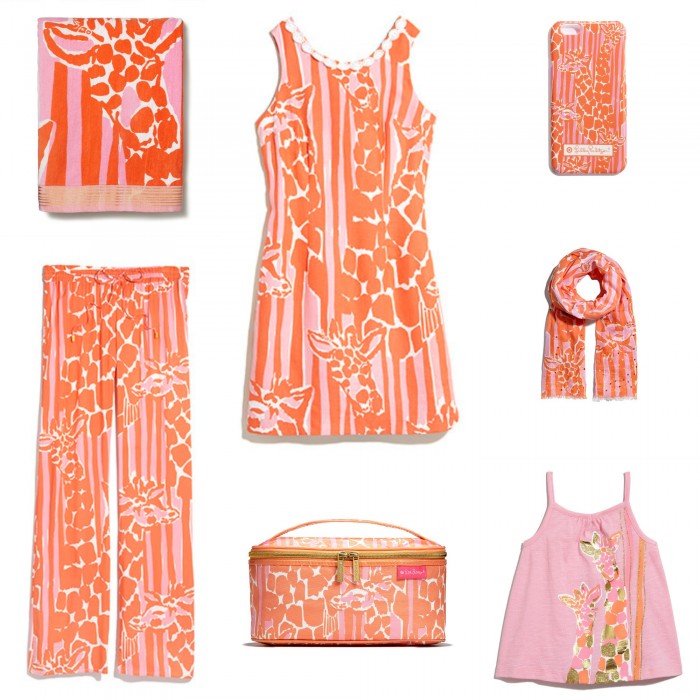 SOME OF THE ITEMS AVAILABLE IN LILLY PULITZER "GIRAFFERY"!