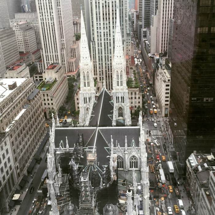 OUR VIEW FROM THE HOTEL ROOM WAS SPECTACULAR...WE OVERLOOKED ST PATRICK'S (UNDER RENOVATION) CATHEDRAL ON 5TH AVENUE...IT BLEW MY MIND!!!