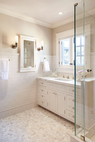 Palo  Alto Cottage Bathroom by Schiavullo Design Revere Pewter