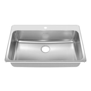 American Standard Prevoir Top Mount Brushed Stainless Steel 33.38x22x8 1-Hole Single Bowl Kitchen Sink