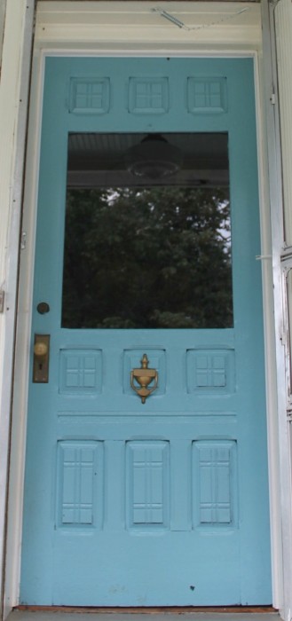 Benjamin Moore:  "Majestic Blue" front door exterior...should I paint the interior the same color?