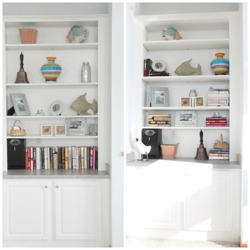 BEFORE AND AFTER BEACHH HOUSE BOOKSHELVES