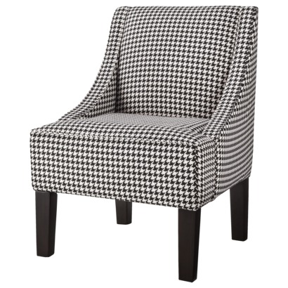 Hudson Swoop Chair - BLACK AND WHITE HOUNDSTOOTH