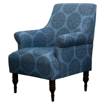 CANDACE UPHOLSTERED ARM CHAIR - TEAL MEDALLION