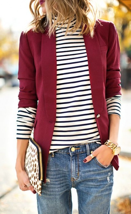 BURGUNDY WITH STRIPES...TAKING A DIFFERENT SPIN ON THE "RED, WHITE AND BLUE MOTIF" 