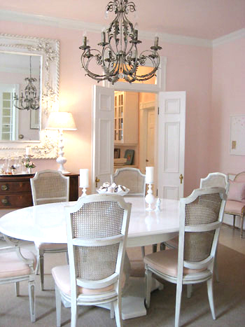 katie ukrops pink cloud dining room - domino august 2008