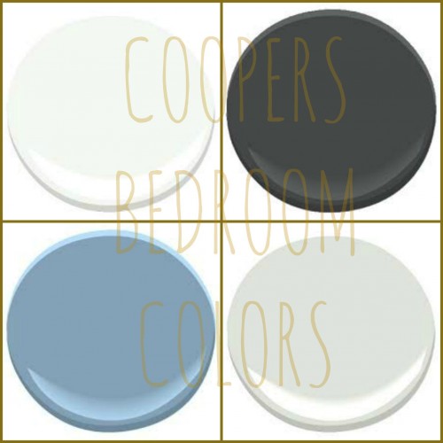 COOPER'S COLORS: BENJAMIN MOORE - CHANTILLY LACE, GRAPHITE, BLUE DENIM AND HORIZON