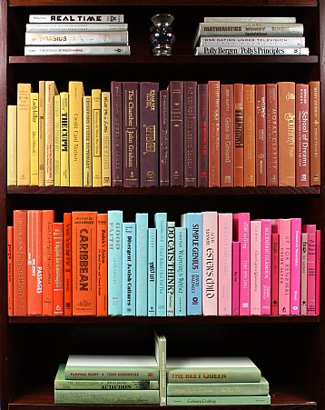 BOOKS BY THE FOOT CAN BE GROUPED BY THEME AND COLOR!