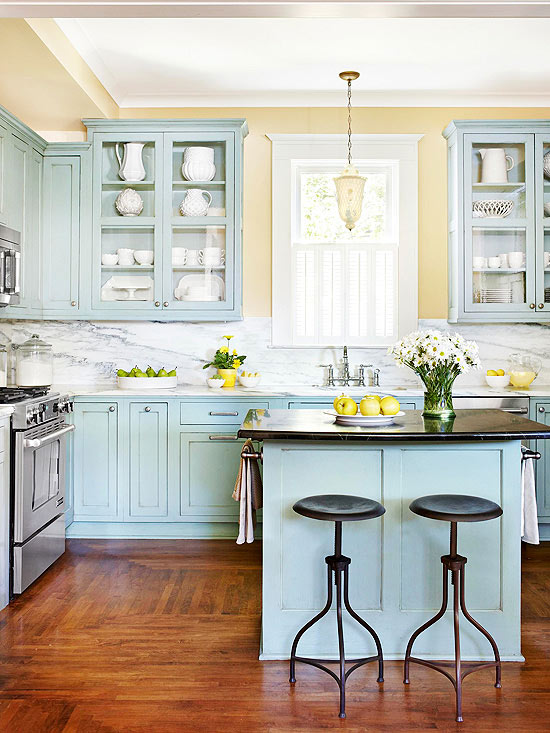 YELLOW AND BLUE KITCHEN