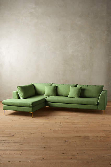 ANTHROPOLOGIE LINEN EDLYN SECTIONAL SOFA -LOVE LOVE LOVE...IMAGINE IS A BLUSH ROOM!!!!! 